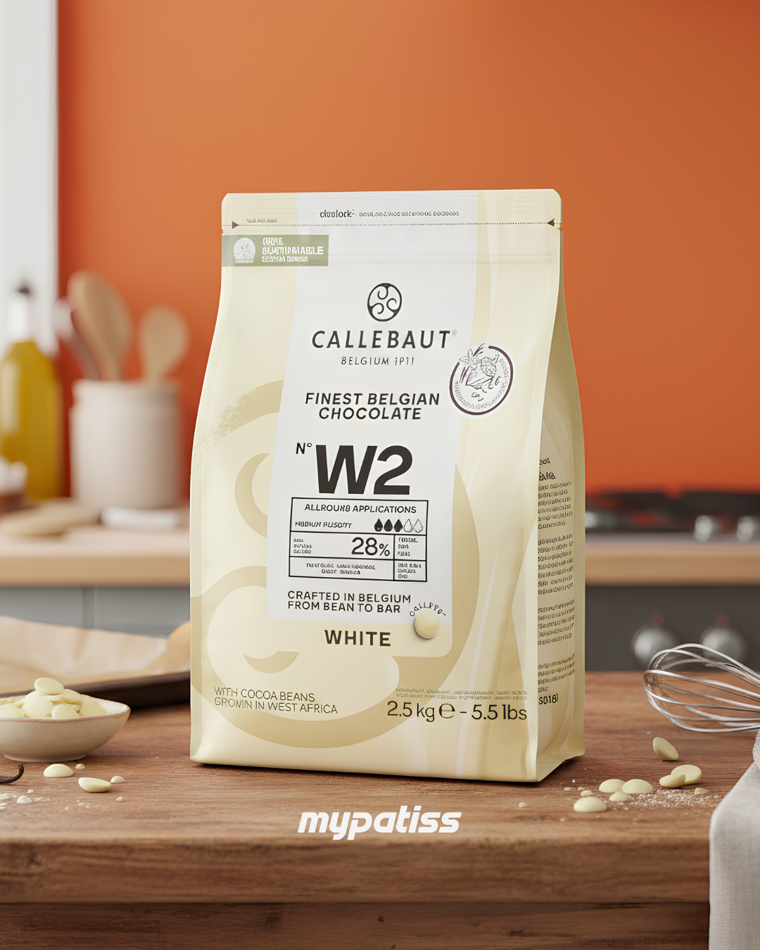 Callebaut CHOCOLAT DE COUVERTURE BLANC W2 28% 2.5 KG