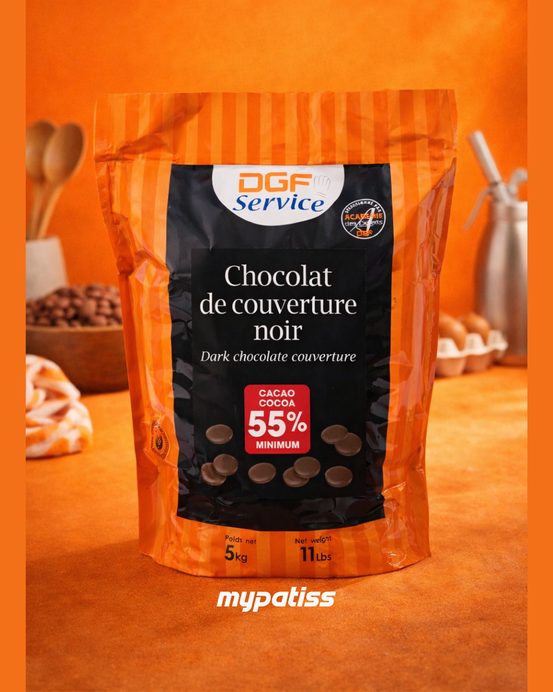 Chocolat de couverture noir 55% DGF 5KG
