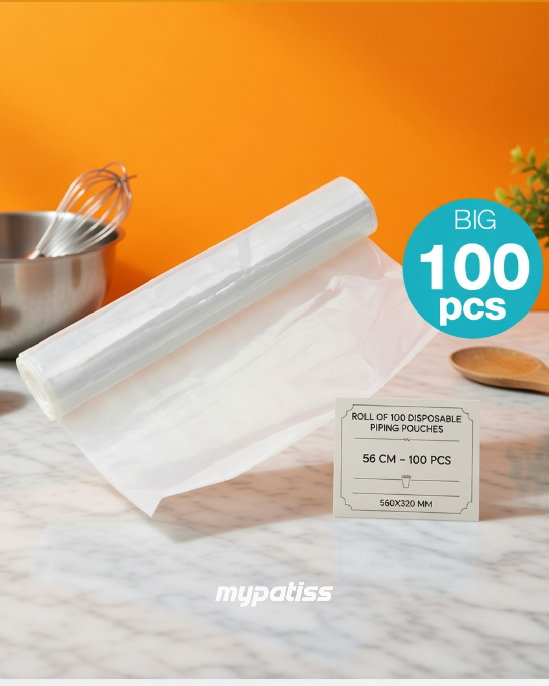 ROULEAU DE 100 POCHES A DOUILLES JETABLE 56 CM – 100 PCS 560X320 MM IN PACK