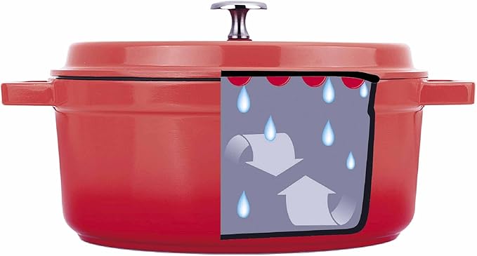 Faitout Rouge Fonte d'Aluminium avec Couvercle 28cm Lacor – Image 3