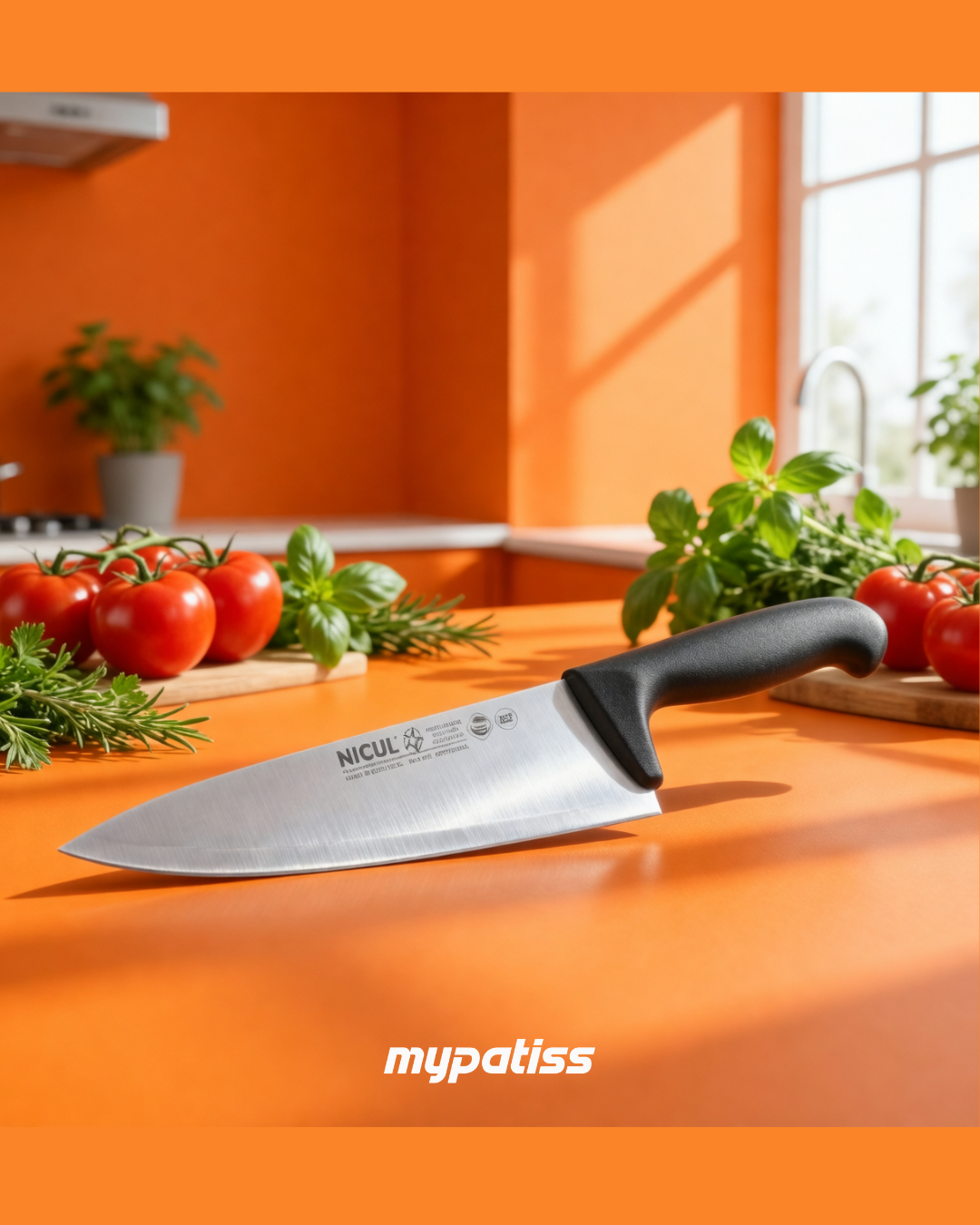 COUTEAU DE CHEF NOIR 25 CM