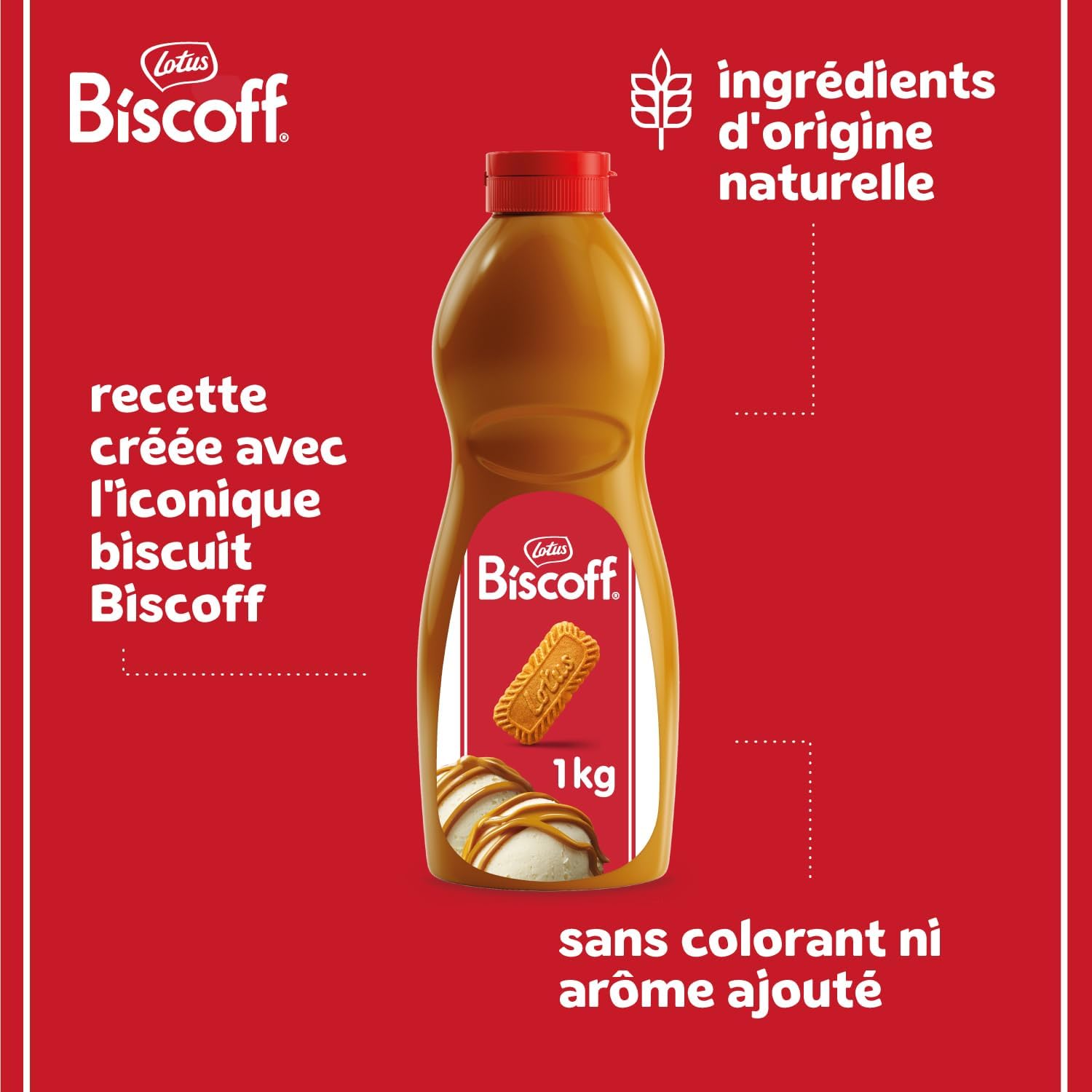 Sauce au speculoos pour professionnel - Bouteille Squeeze Biscoff 1KG - LOTUS ORIGINAL – Image 2