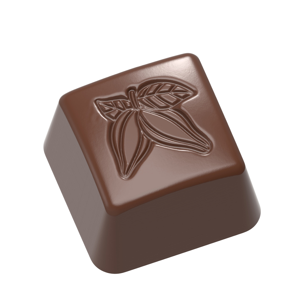Moule à chocolat tampon cacao carré CW1637 - Chocolate World