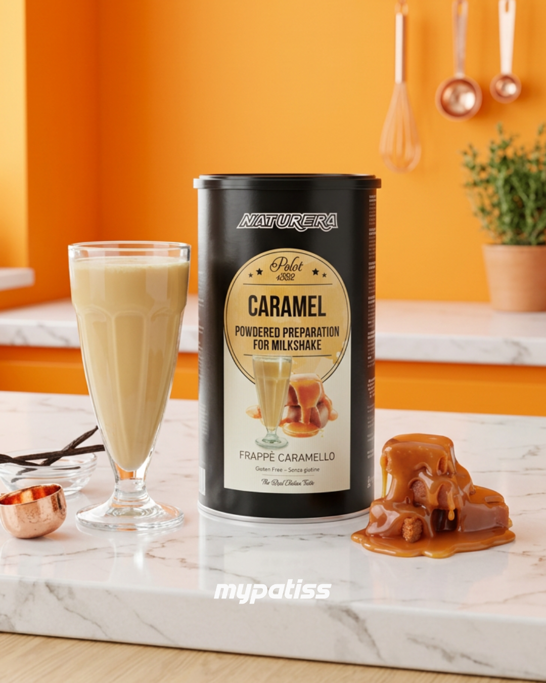 Préparation en poudre pour milkshake caramel Naturera