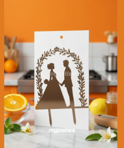Cake Topper en Acrylique Doré - Mariage