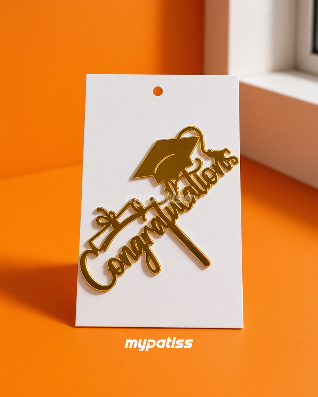 Cake Topper en Acrylique Doré - Congratulations