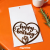 Cake Topper en Acrylique Doré - Happy birthday - Coeur