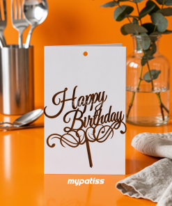 Cake Topper en Acrylique Doré - Happy birthday decoration