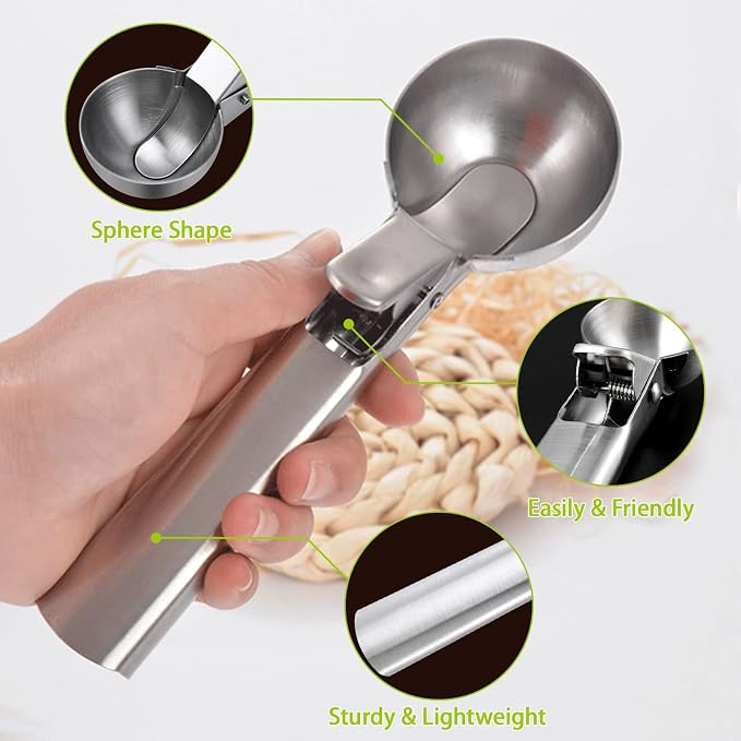 Cuillère à glace professionnelle en inox – Image 3