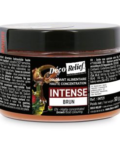 Colorant Alimentaire Hydrosoluble Intense en Poudre - Brun - 50g - Deco Relief