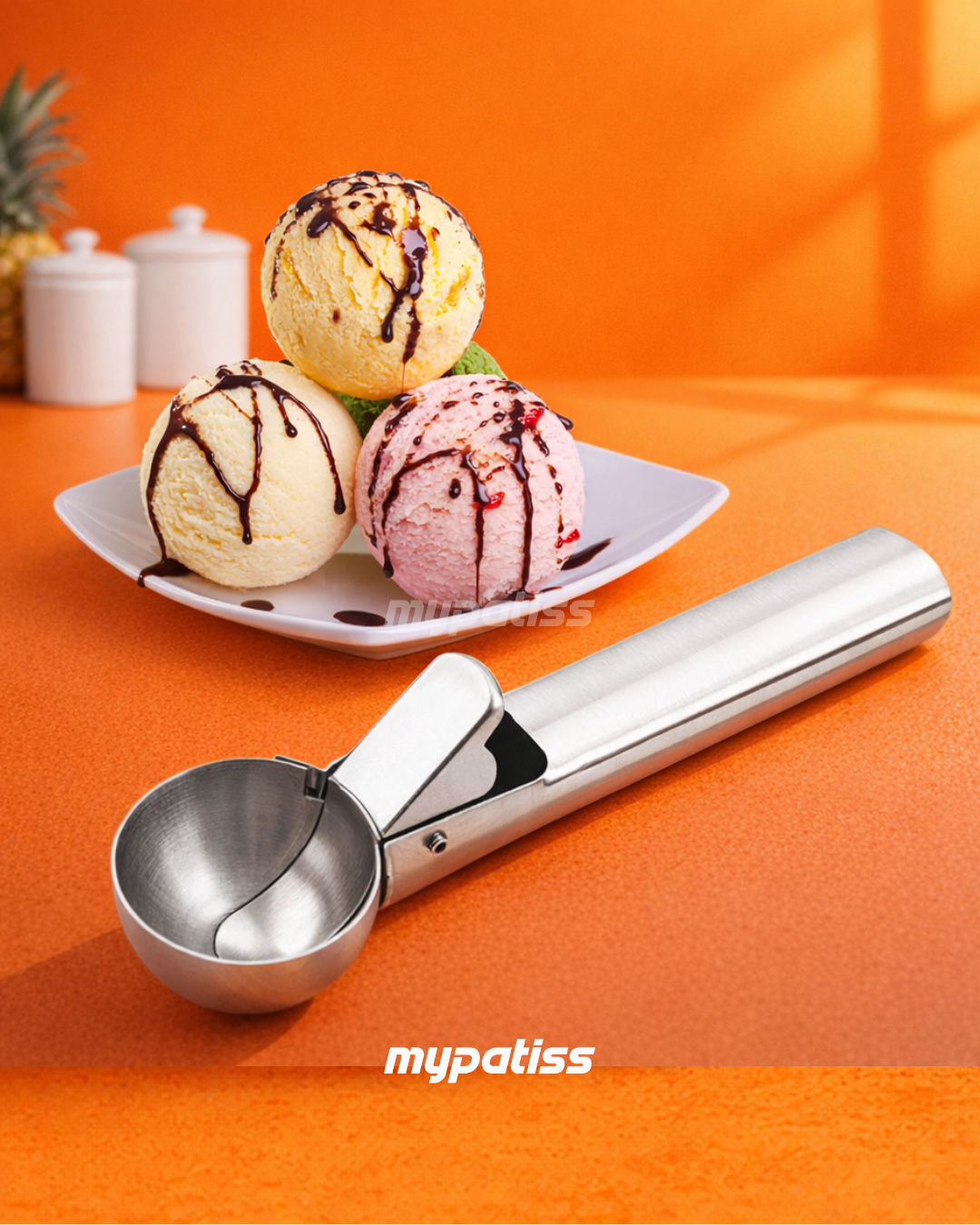 Cuillère à glace professionnelle en inox