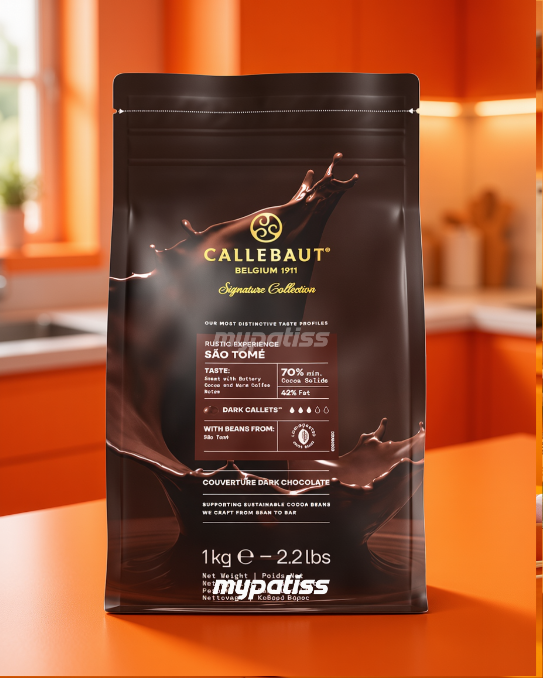 Chocolat Noir Origine - Rustique São Tomé - 1kg - Callets 70% - Callebaut